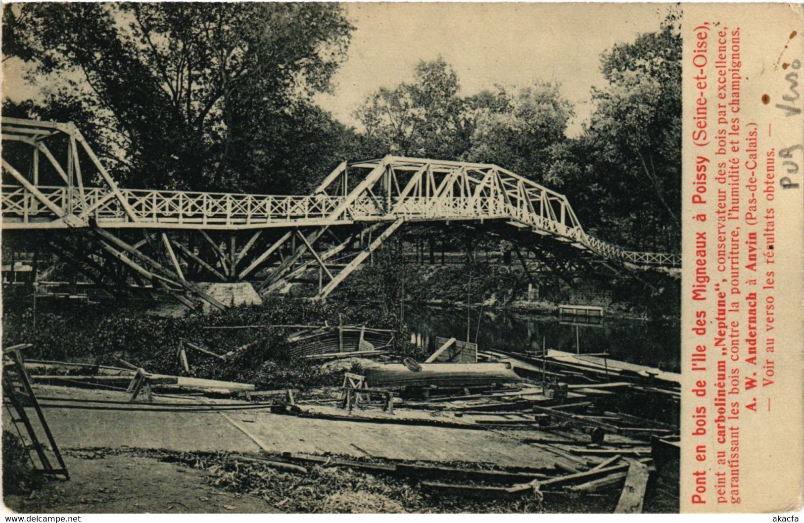 CPA Pont En Bois De L'Ile Des Migneaux A POISSY (246617) - Poissy