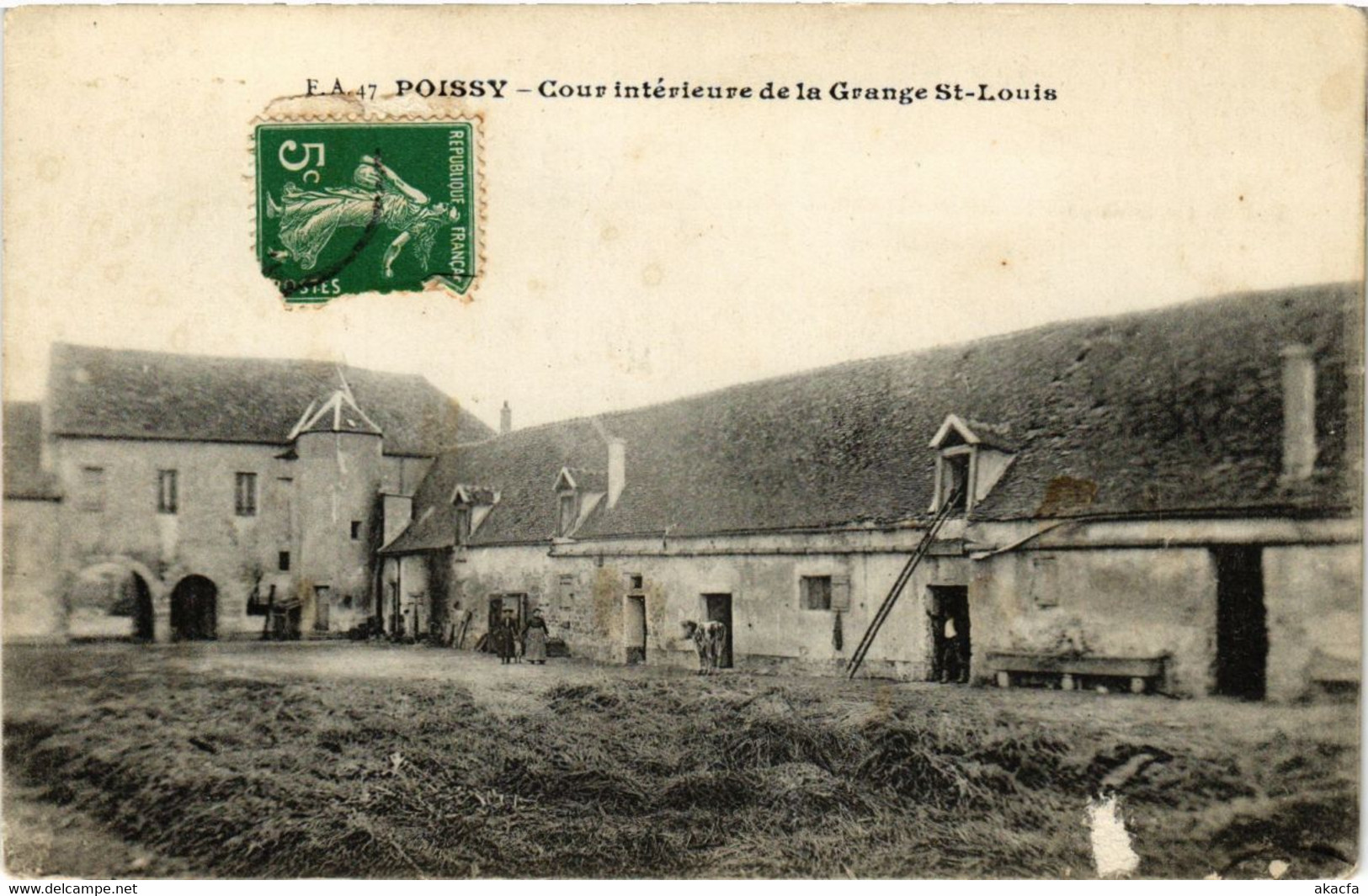 CPA POISSY - Cour Interieure De La Grange St-Louis (246379) - Poissy