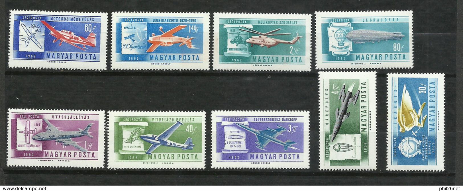 Hongrie Poste Aérienne N° 232  à 240      Histoire De L'aviation Neufs * *  B/TB  Voir Scans    Soldé ! ! ! - Unused Stamps