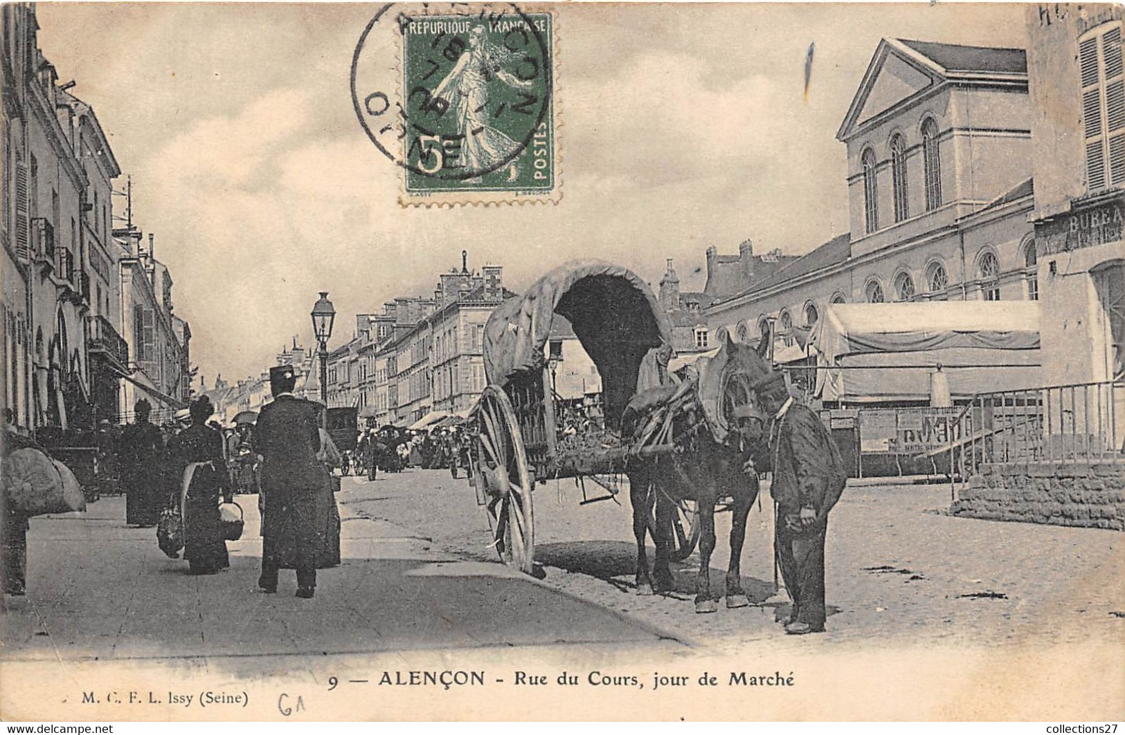 61-ALENCON- RUE DU COURS- JOUR DE MARCHE - Alencon