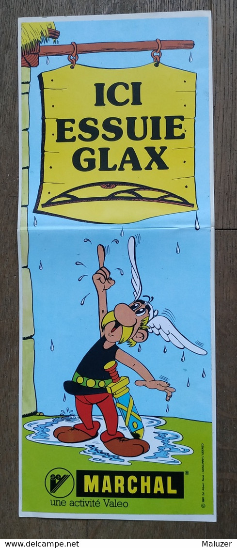 AUTOCOLLANT STICKER - MARCHAL VALÉO - ICI ESSUIE GLAX - ASTÉRIX - BD BANDE DESSINÉE GOSCINNY UDERZO - 1981 - AUTOMOBILE - Autocollants