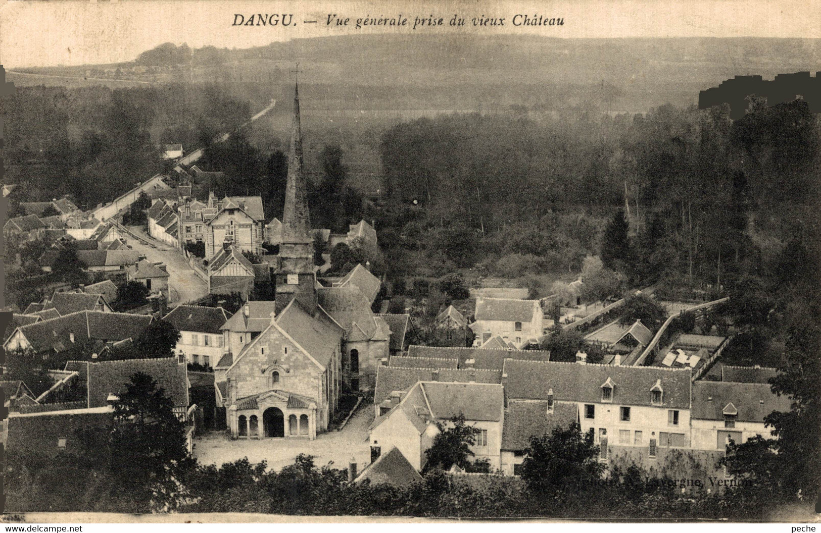 N°99317 -cpa Dangu -vue Générale Prise Du Vieux Château- - Dangu