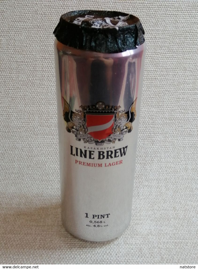 LATVIA.. BEER CAN..KAZAKHSTAN LINE BREW..PREMIUM LAGER..LIGHT..568ml..1PINT - Blikken