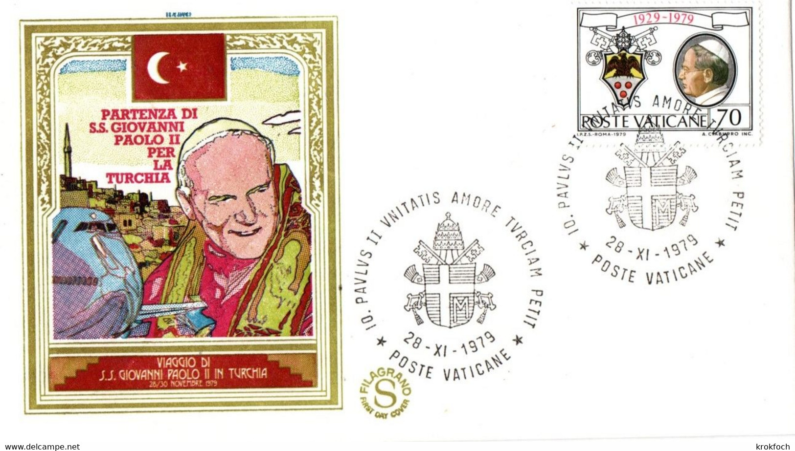Visite Pape Jean-Paul II 1979 Turquie Turchia Turkye - Départ Du Vatican - Macchine Per Obliterare (EMA)