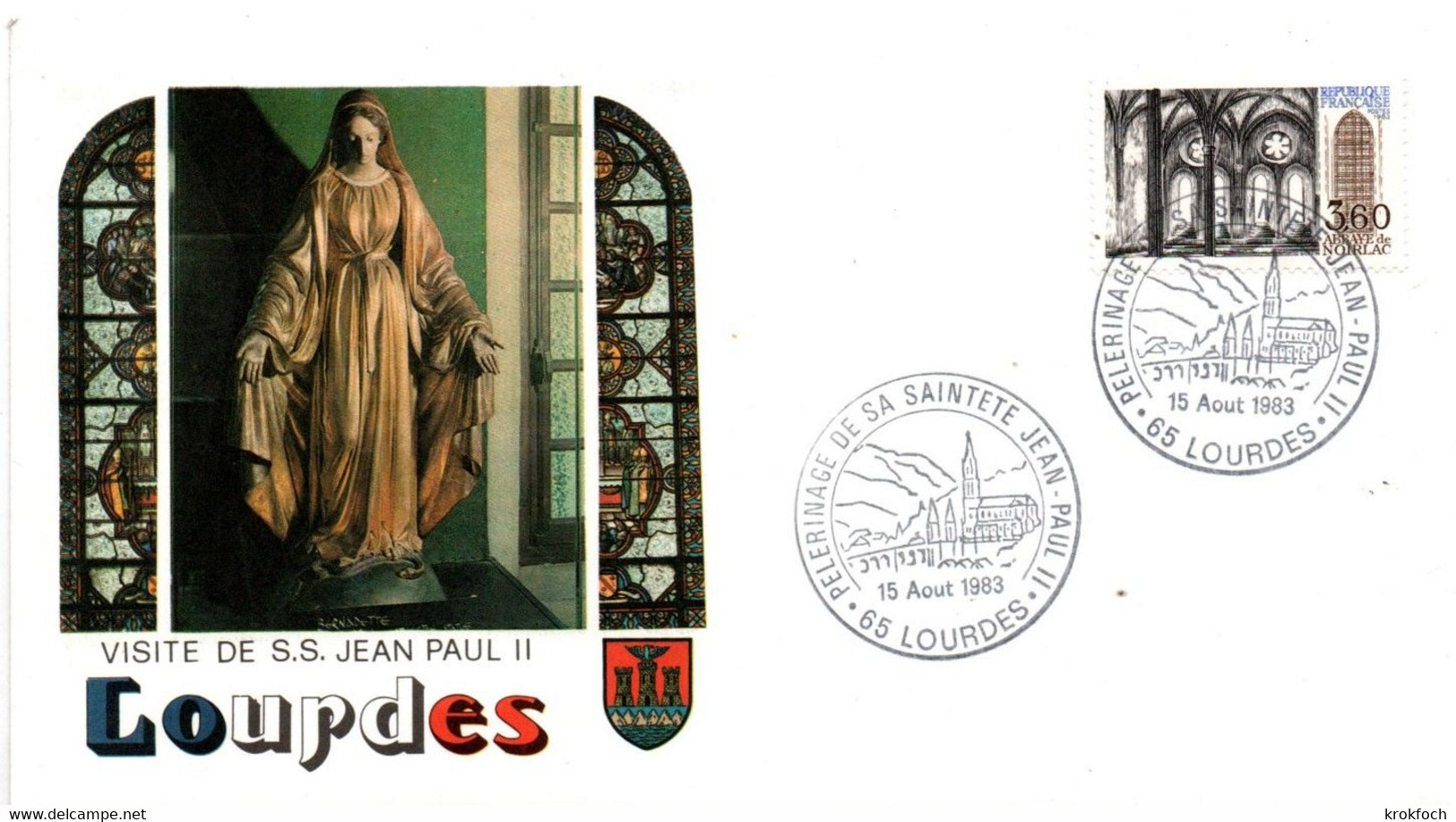 Visite Pape Jean-Paul II 1983 - Lourdes - Maschinenstempel (EMA)