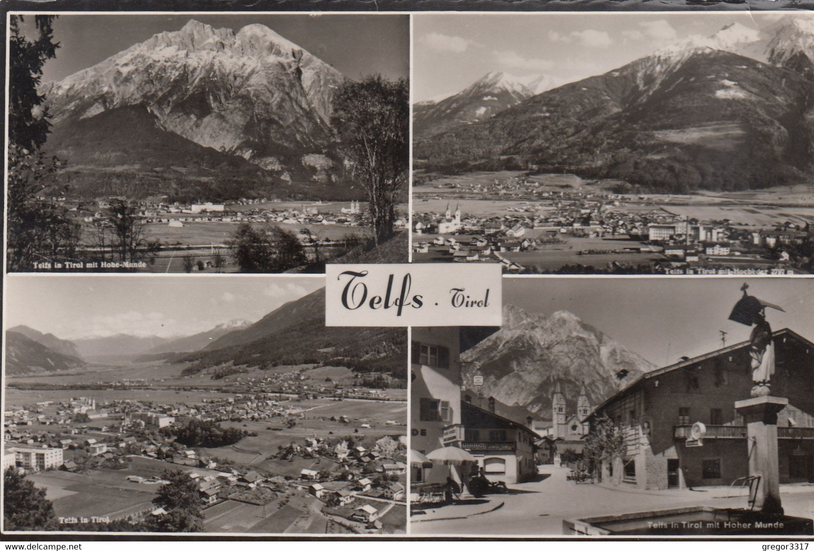 B9726) TELFS I. Tirol - Häuser Brunnen - Tolle Mehrbild AK S/W - Telfs