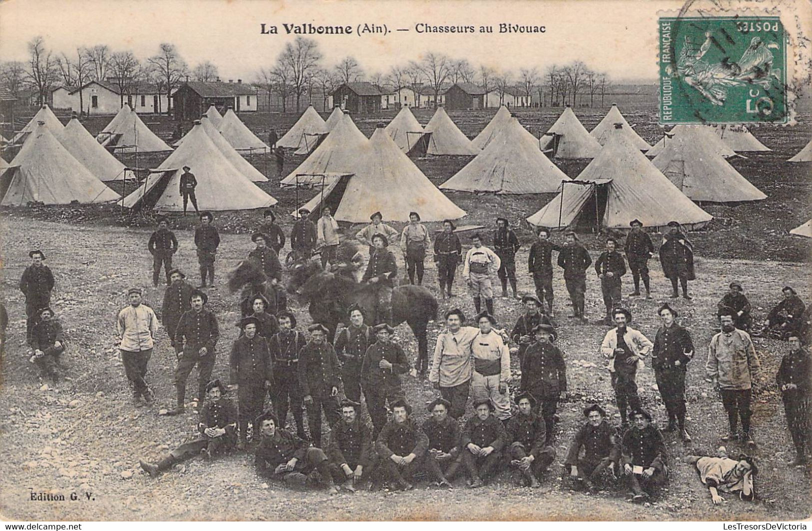 CPA MILITARIAT - LA VALHONNE - Chasseurs En Bivouac - Edtion GV - Manovre