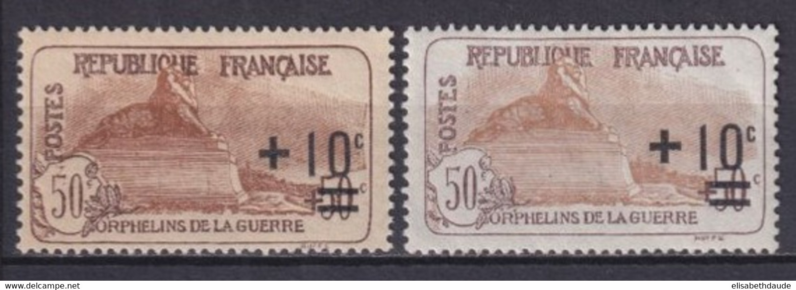 1922 - ORPHELINS - YVERT N°167/167a ** MNH ! - COTE = 140 EUR. - Neufs