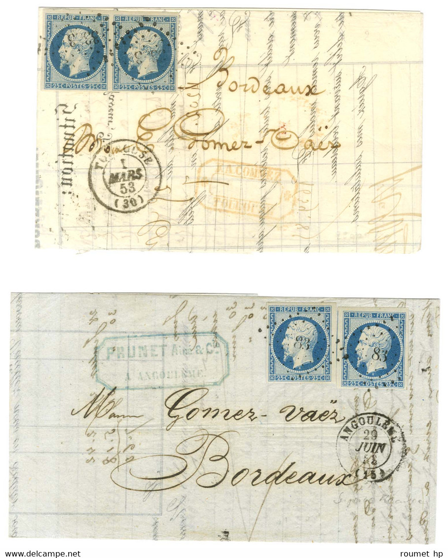 Lot De 2 Lettres Affranchies Avec N° 10 (2). - TB / SUP. - 1852 Louis-Napoléon