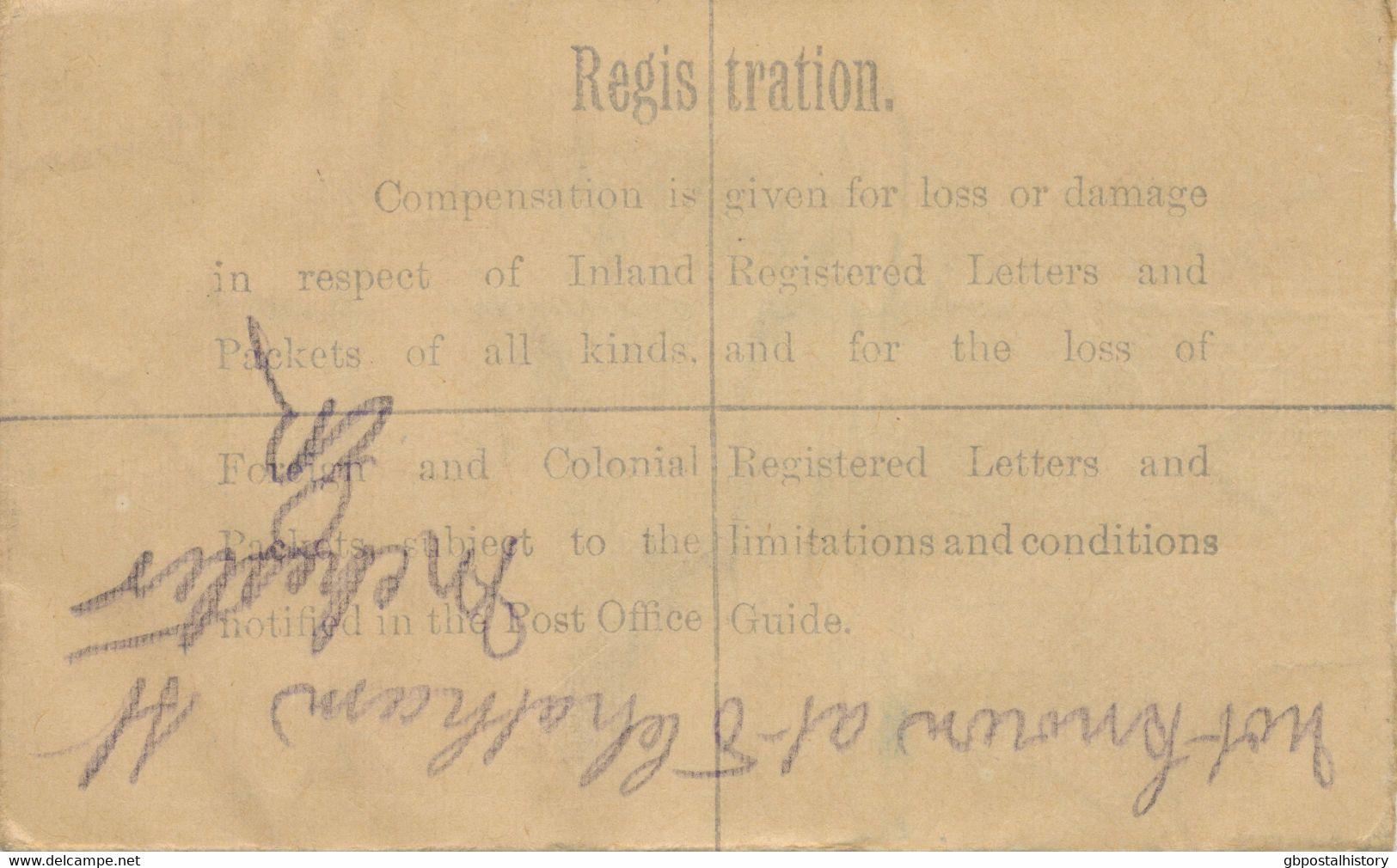 GB „REGISTERED / DARTFORD“ Superb Oval Postmark Also „REGISTERED / LONDON“ And Thimble 18mm „DARTFORD“on Superb GV  3 D - Brieven En Documenten