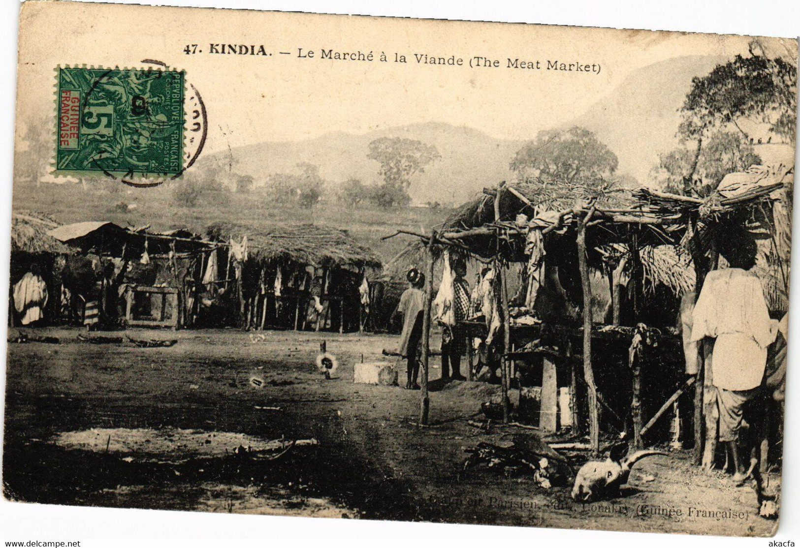 PC KINDIA LE MARCHE A LA VIANDE GRENCH GUINEA (a29172) - Guinée Française