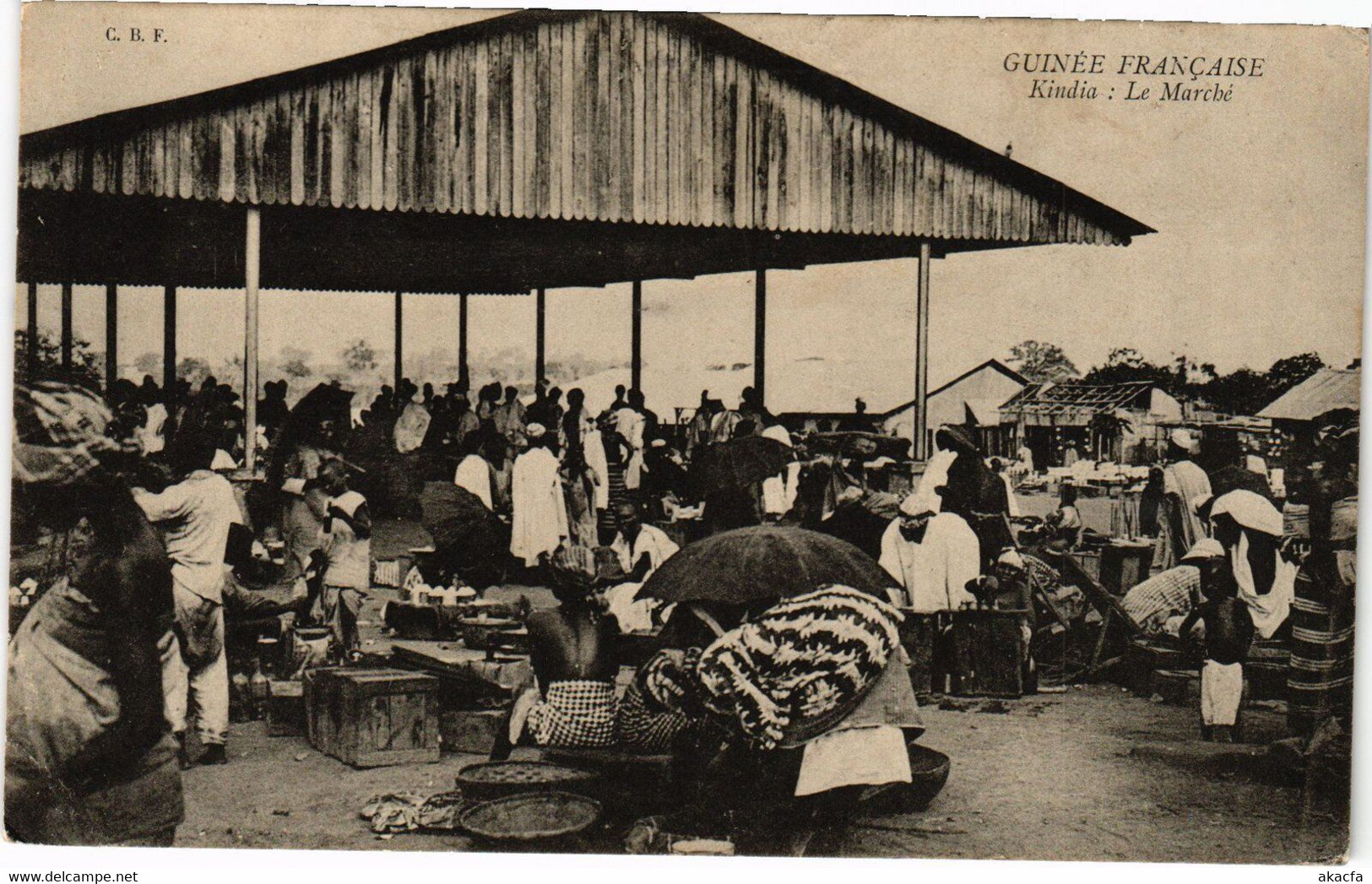 PC KINDIA LE MARCHE ETHNIC TYPES GRENCH GUINEA (a29184) - Guinée Française