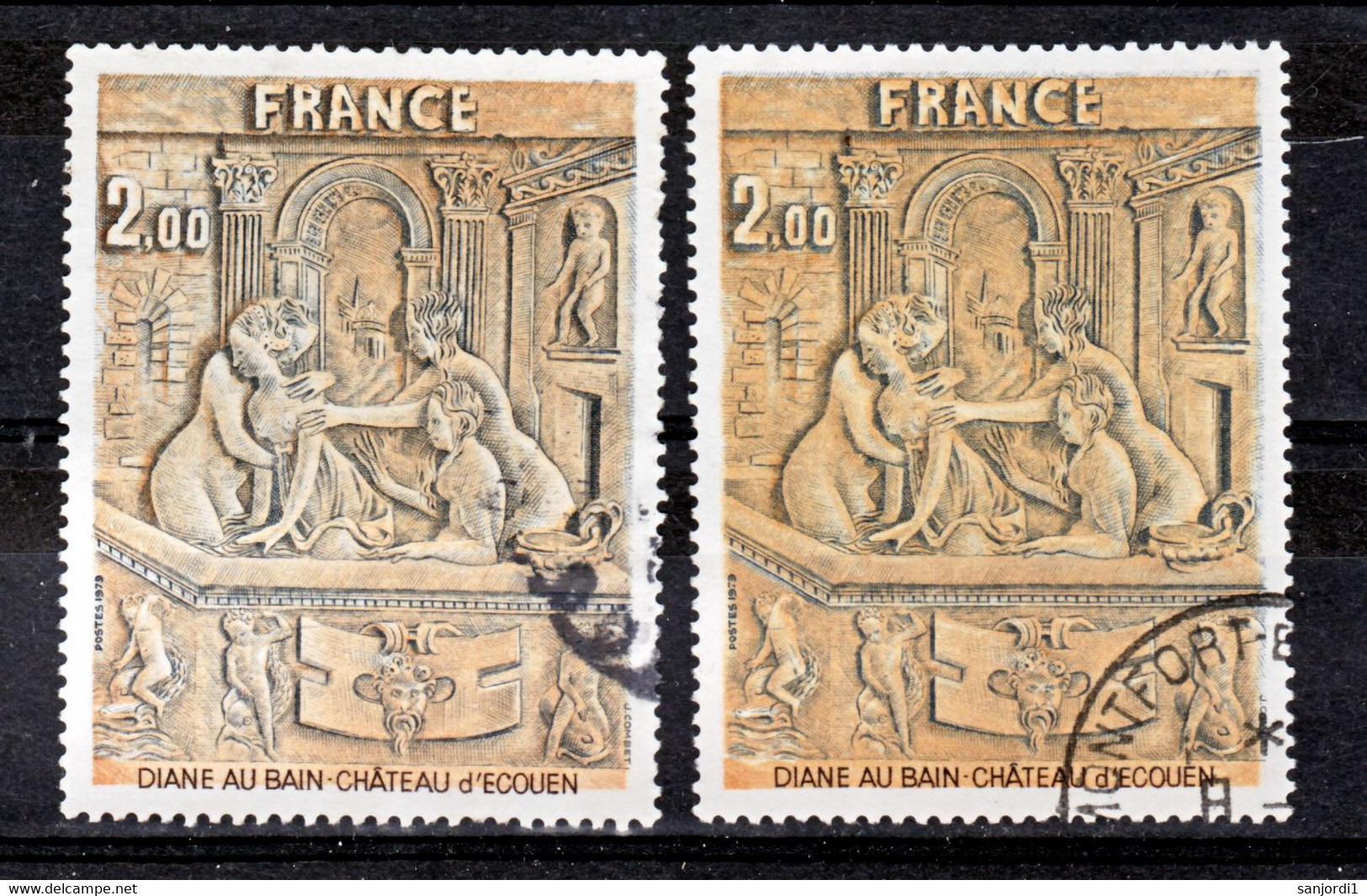 France 2053 Variété Orange Vif Et Normal   Oblitéré Used TB - Gebraucht