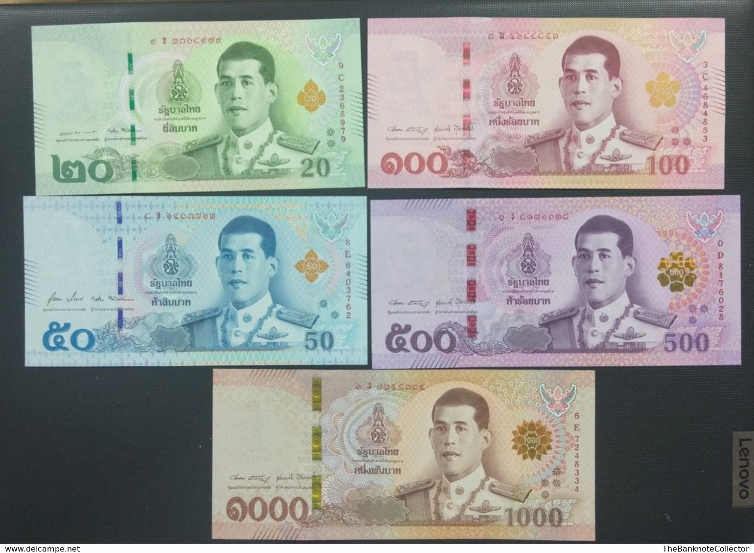 Thailand 20 50 100 500 1000 Baht ND 2018-2022 King Vajiralongkorn 5 Pieces UNC - Thailand