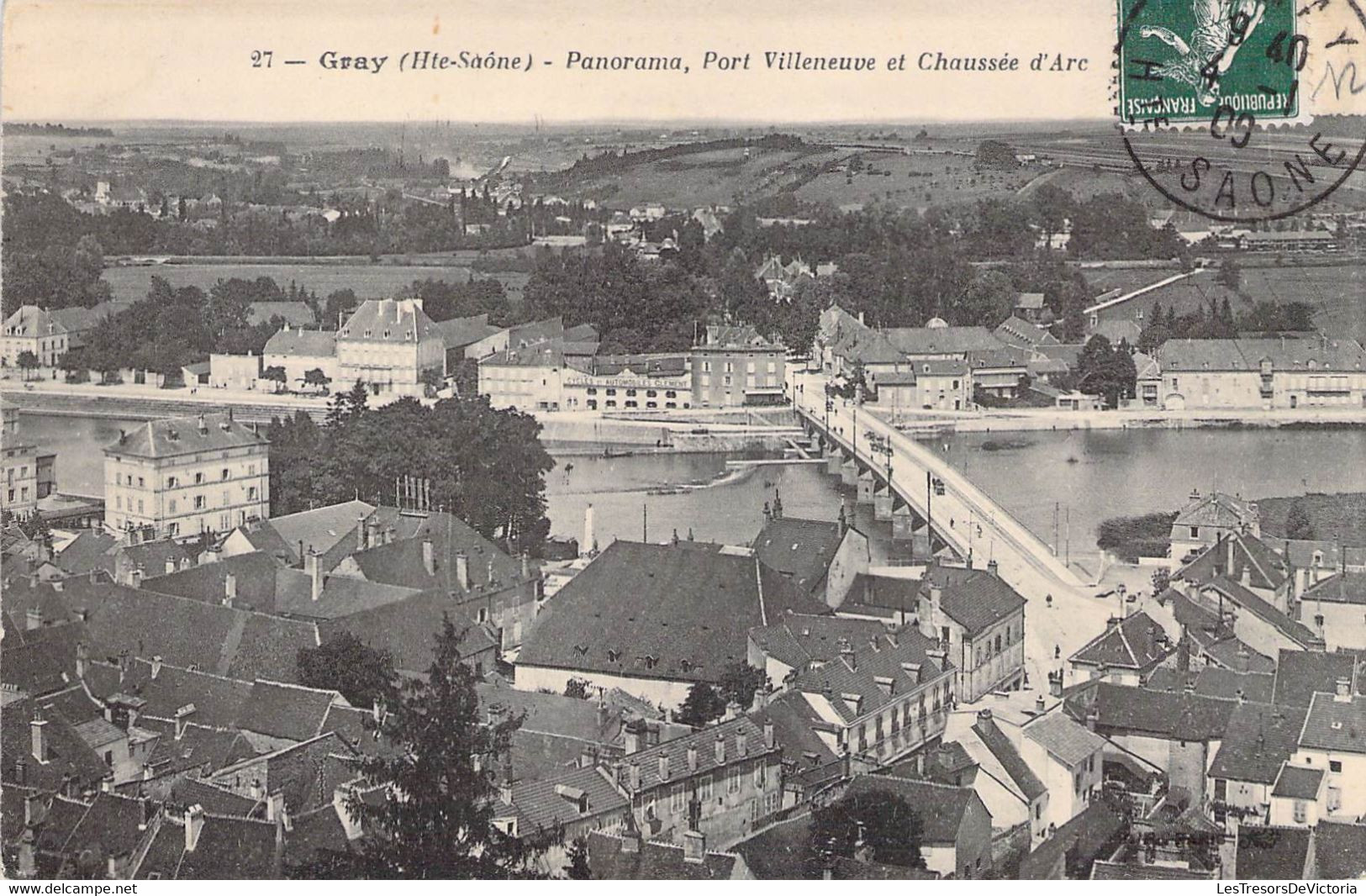 CPA France - Haute Saône - Gray - Panorama - Port Villeneuve Et Chaussée D'Arc - Oblitérée 4 Janvier 1909 - Pont - Gray