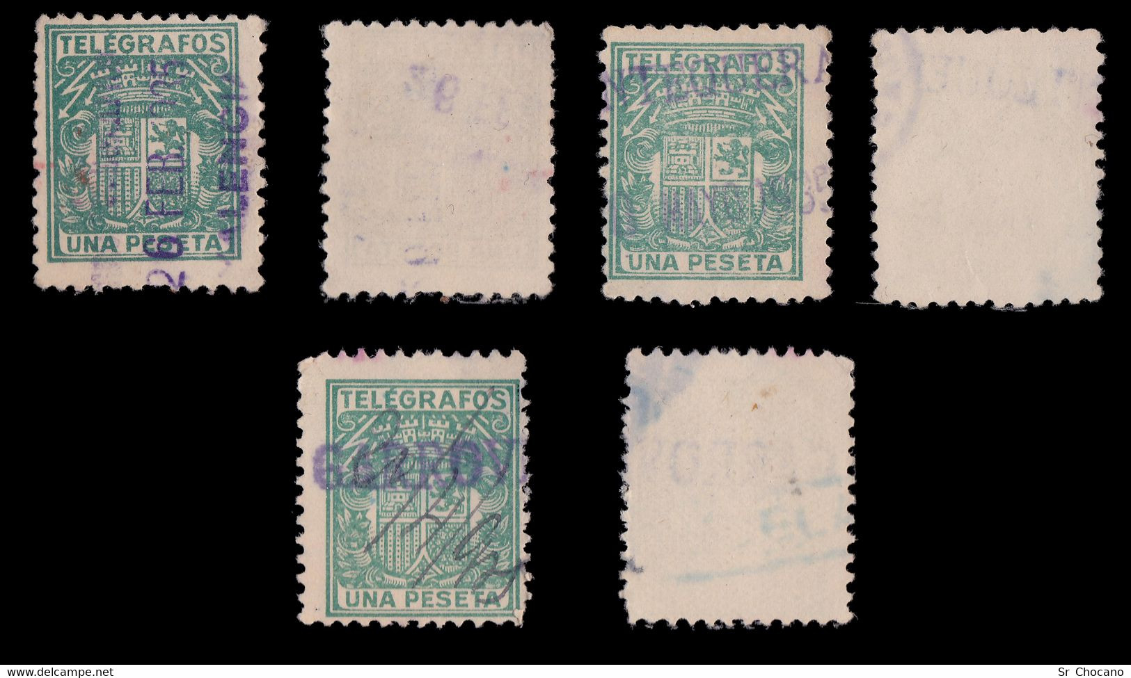 TELÉGRAFOS.1932-33.Escudo España.1p.LOTE 9 Fechador.Edifil 73. - Telegraph