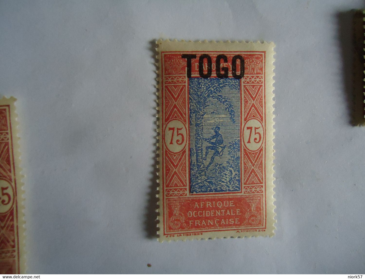TOGO  FRANCE  COLONIES MLN STAMPS 1921  75C - Autres & Non Classés