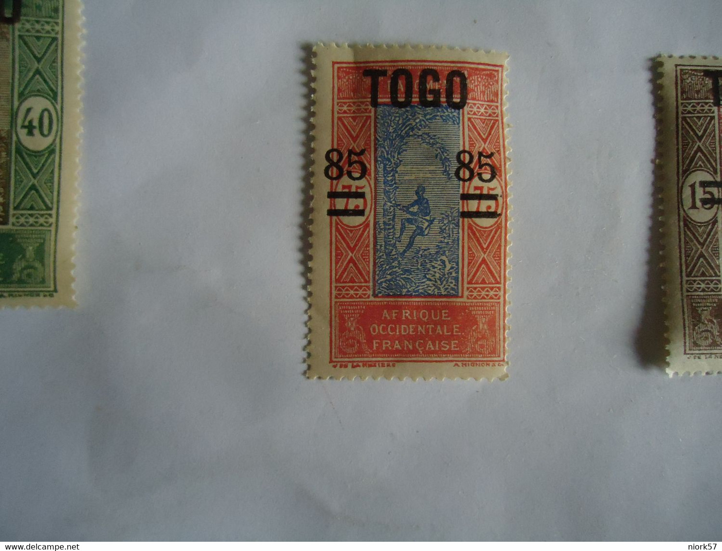 TOGO  FRANCE  COLONIES MLN STAMPS 1922 OVERPRINT  85/75 - Other & Unclassified