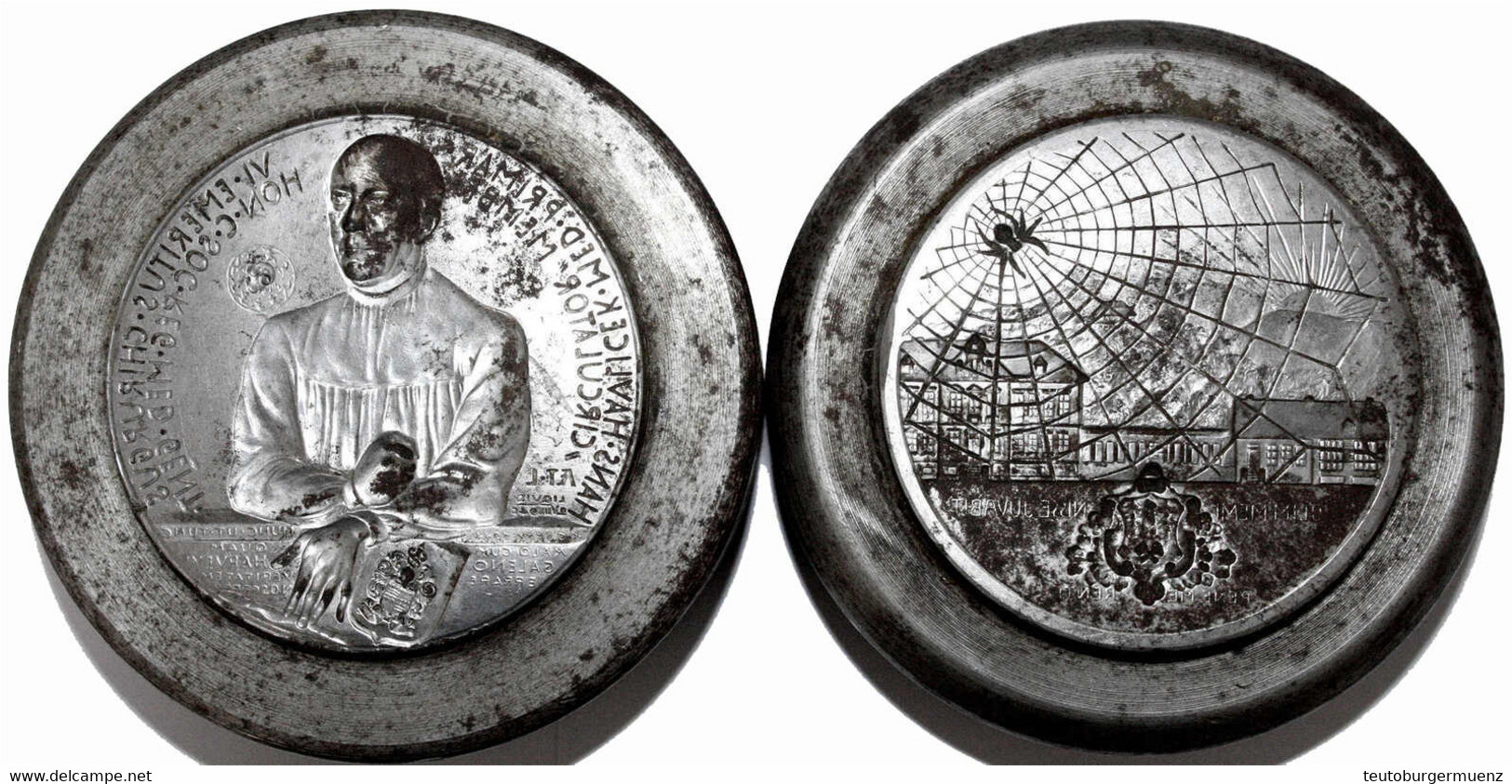 Prägestempelpaar (Matrizen) Zur Medaille 1941 Von Karl Goetz. Auf Den Chirurgen Hans Havlicek (1891 Komotau -1949 Wetzla - Non Classés