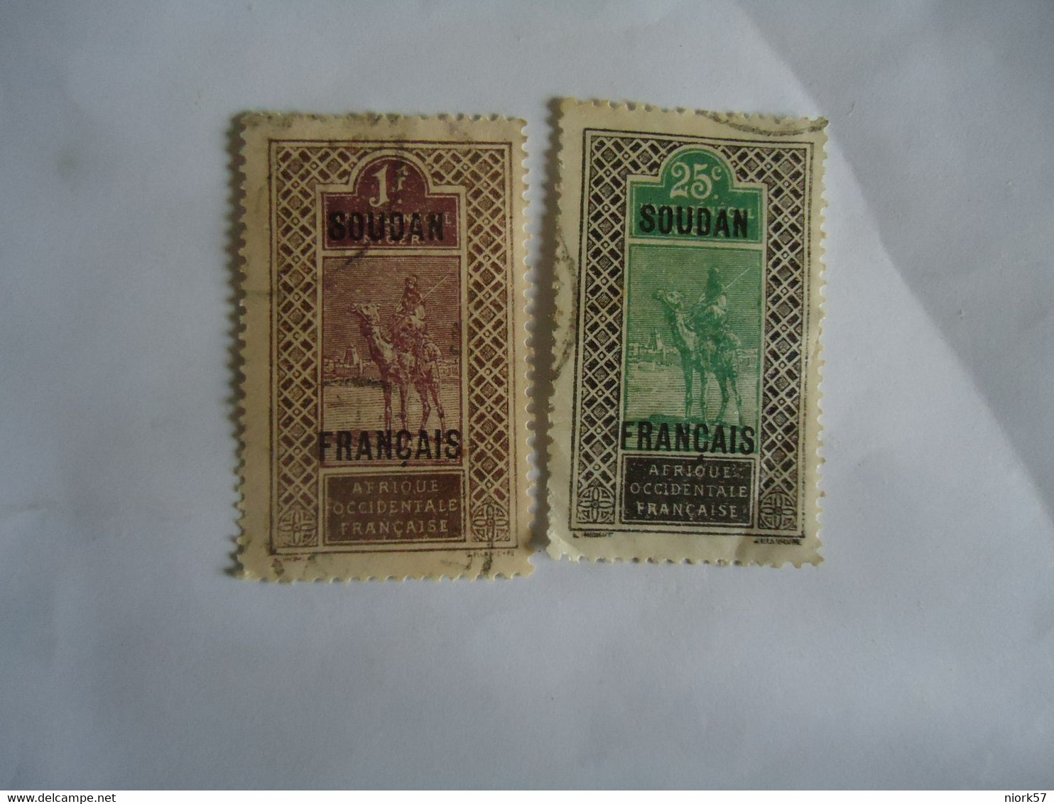 SUDAN  FRANCE  COLONIES USED  2 STAMPS CAMEL - Autres & Non Classés