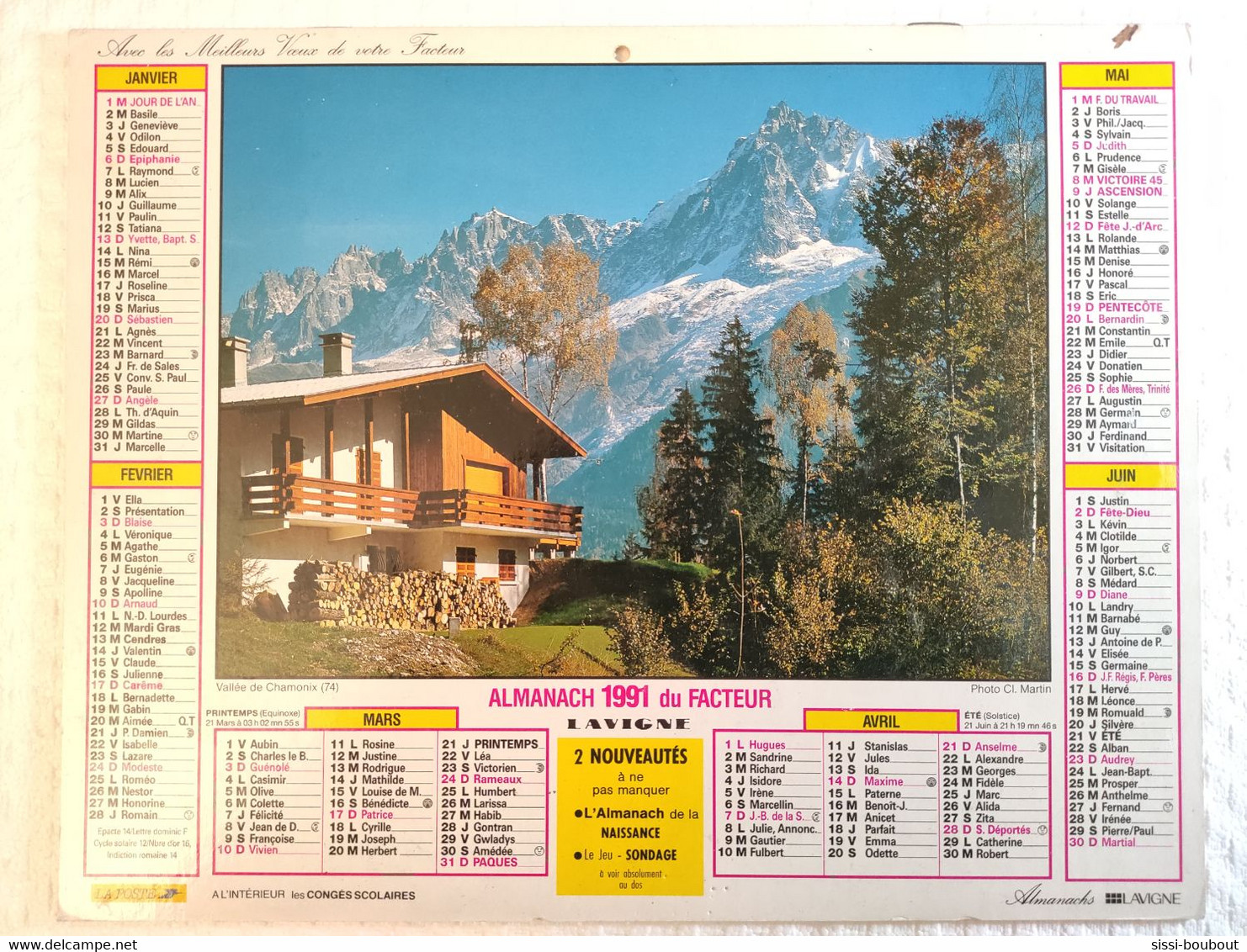 CALENDRIER//ALMANACH Des PTT De 1991 - Jean LAVIGNE - Info Intérieur: Carte PARIS & Sa Banlieue 92-93-94 - Métro - Grand Format : 1991-00