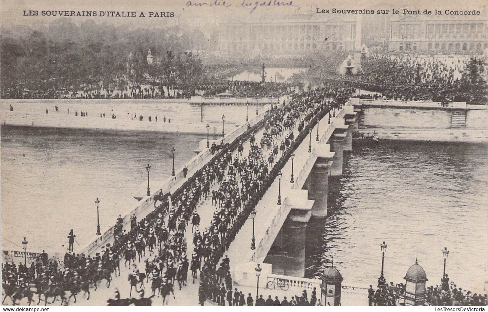 CPA France - Les Souverains D'Italie à Paris - Sur Le Pont De La Concorde - Animée - Dos Non Divisé - Oblitérée 1903 - Bridges