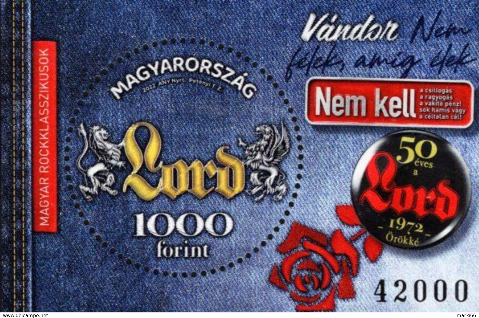 Hungary - 2022 - Hungarian Rock Classics III - "Lord" Band - Mint Souvenir Sheet - Nuevos