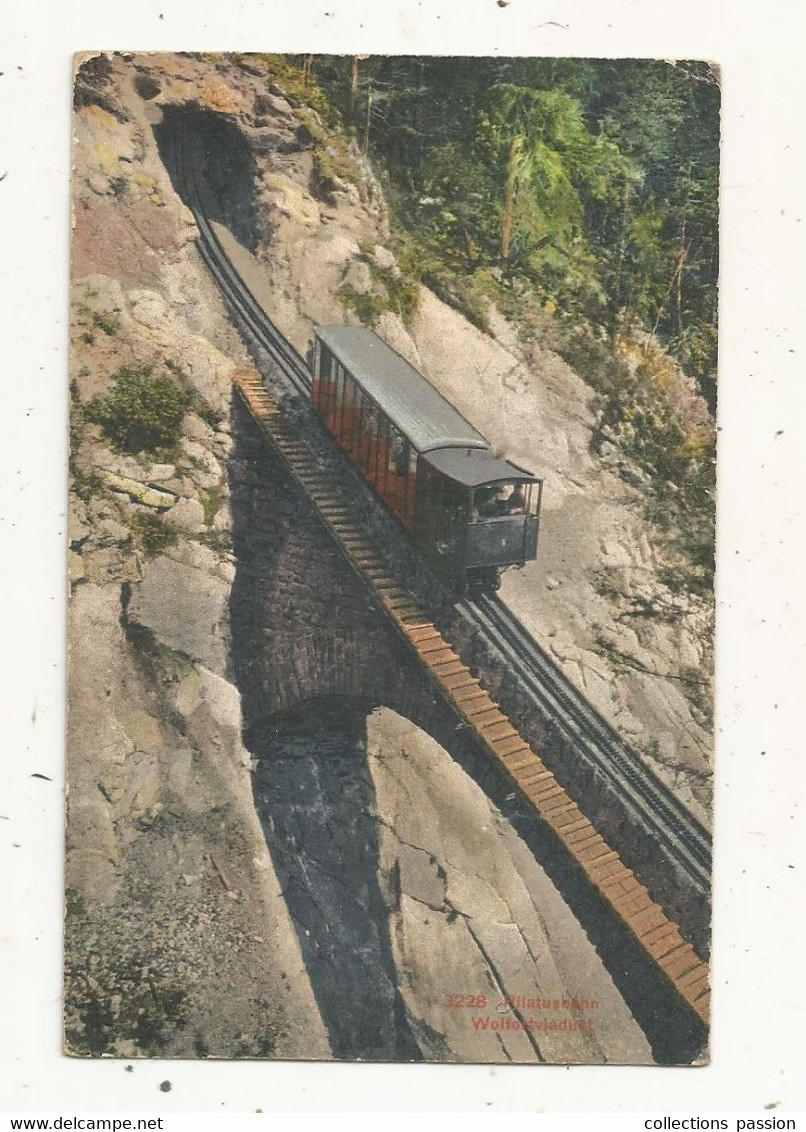 Cp, Suisse, OW , Chemin De Fer ,funiculaire, Pilatusbahn, Wolffortviadukt, 2 Scans ,voir Cachets 2 E Scan - Funiculaires