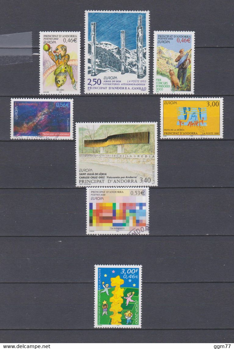 44 TIMBRES EUROPA  ANDORRE OBLITERES & NEUFS** + SANS GOMME DE 1967 à 2009 - Collections