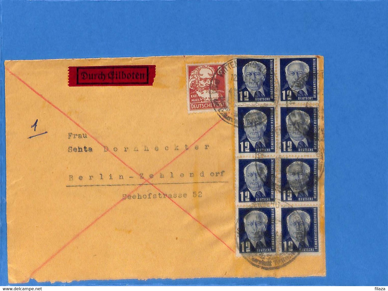 Allemagne Zone Soviétique 1951 Lettre Durch Eilboten De Wittenberg (G10404) - Lettres & Documents