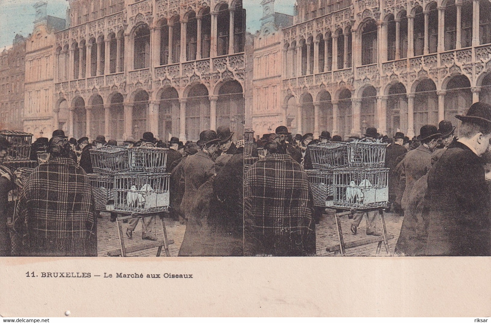 BELGIQUE(BRUXELLES) MARCHE AUX OISEAUX(CARTE STEREO) - Markten