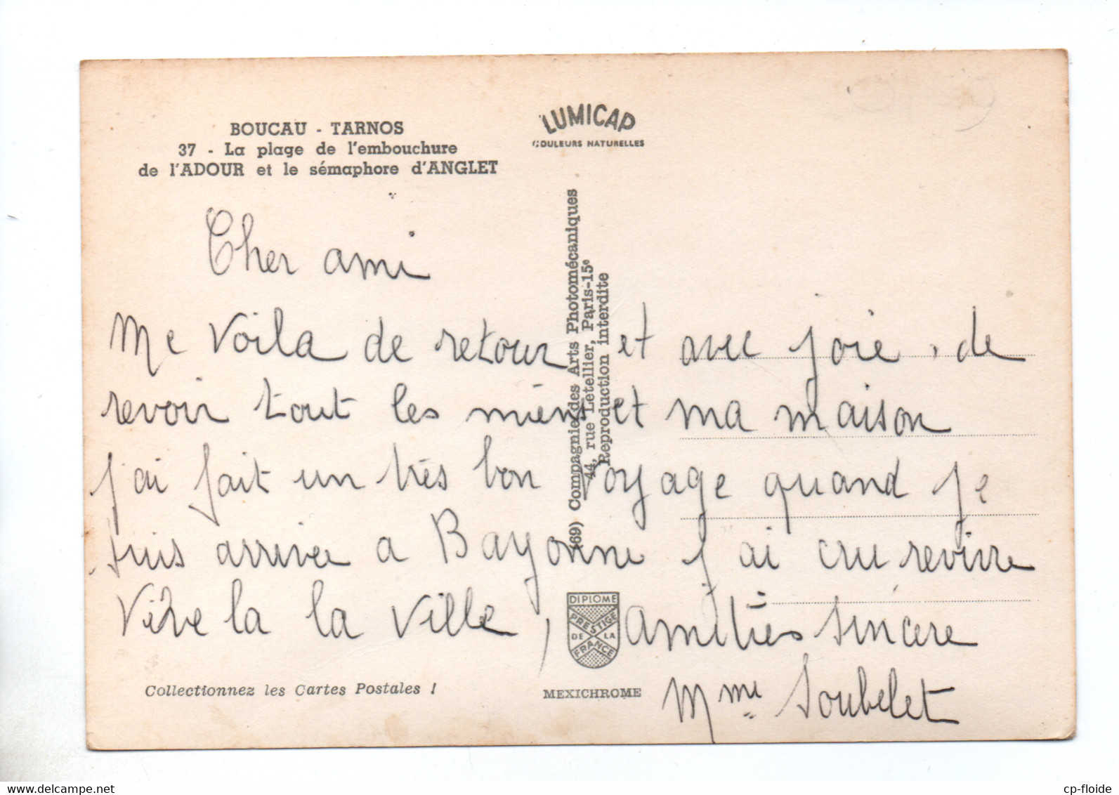 64 - BOUCAU . TARNOS . LA PLAGE DE L'EMBOUCHURE DE L'ADOUR ET LE SÉMAPHORE D'ANGLET - Réf. N°35387 - - Boucau