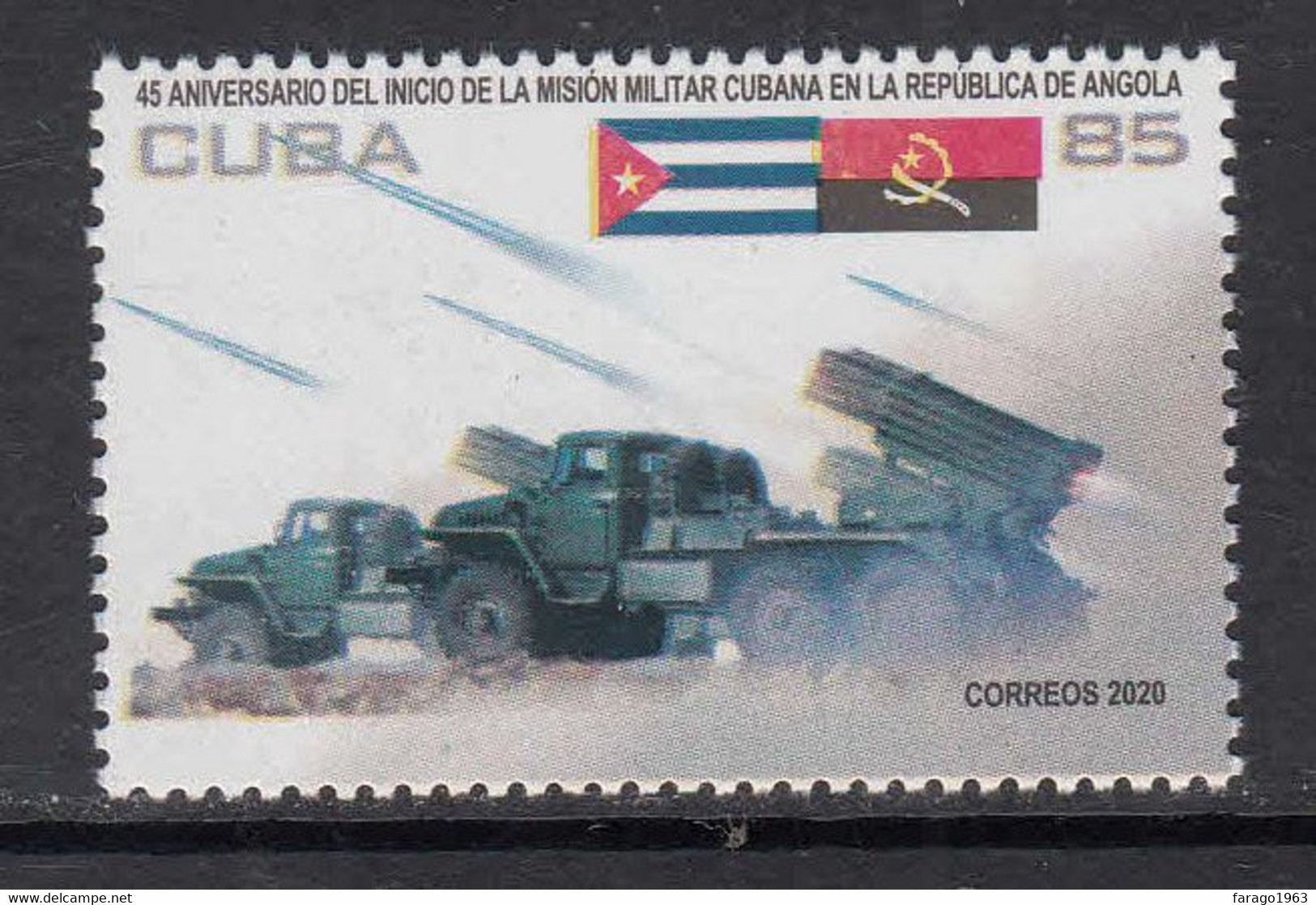 2020 Cuba Military Links With Angola Flags Missiles Complete Set Of 1 MNH - Neufs