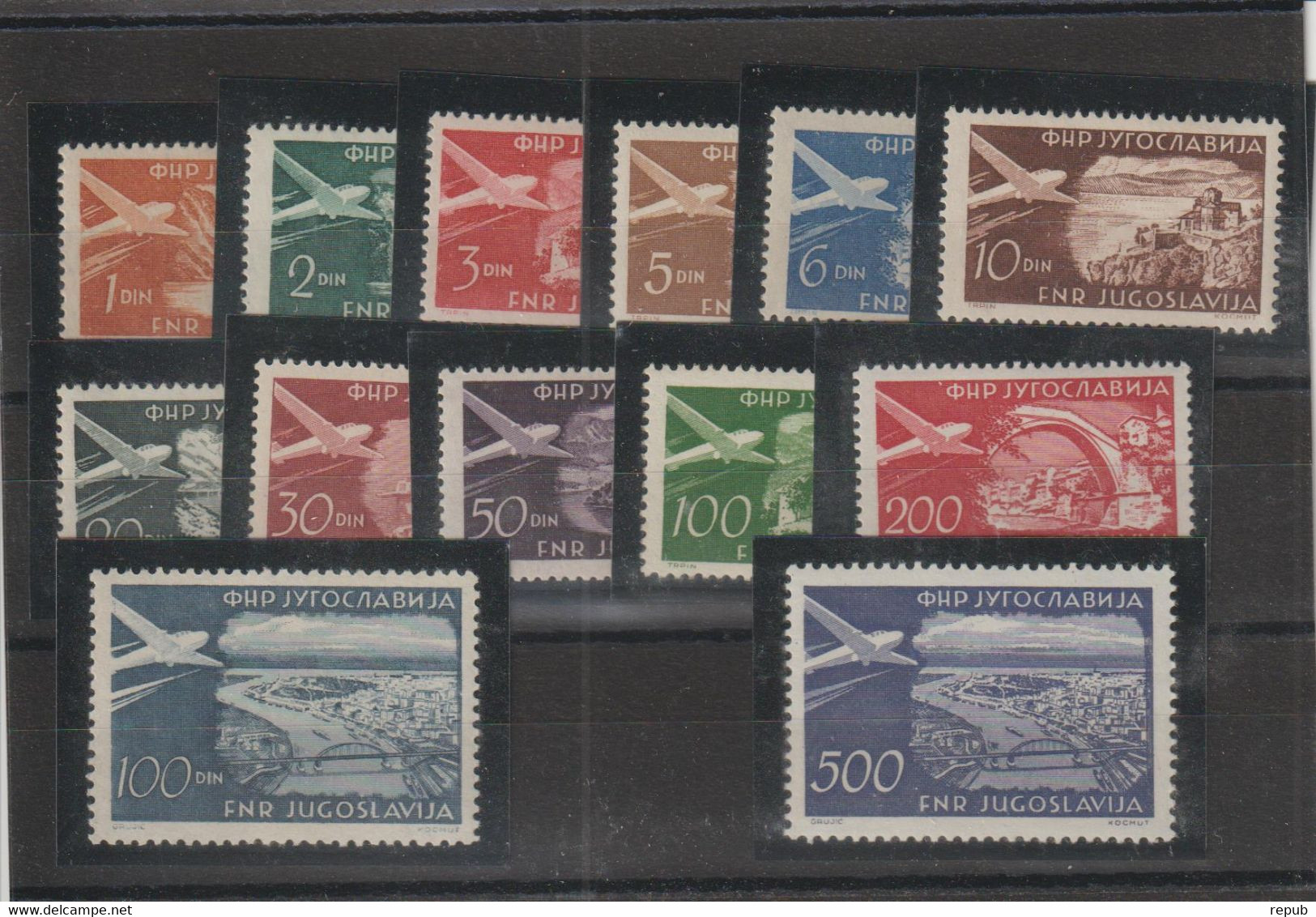 Yougoslave 1951-52 Série Avions PA 32-40A, 13 Val ** MNH - Airmail