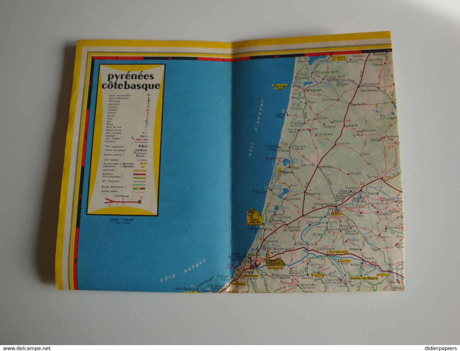 Cartoguide 12 SHELL,Pyrénées,côte Basque,1959 - Cartes Routières