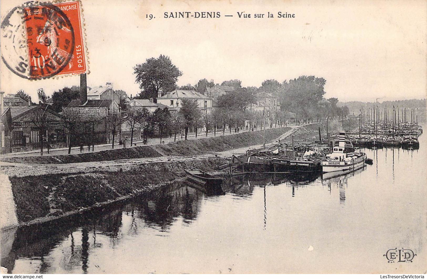 CPA France - Seine Saint Denis - Saint Denis - Vue Sur La Seine - Oblitérée 25 Et 26 Septembre 1913 - E. L. D. - Bateau - Saint Denis