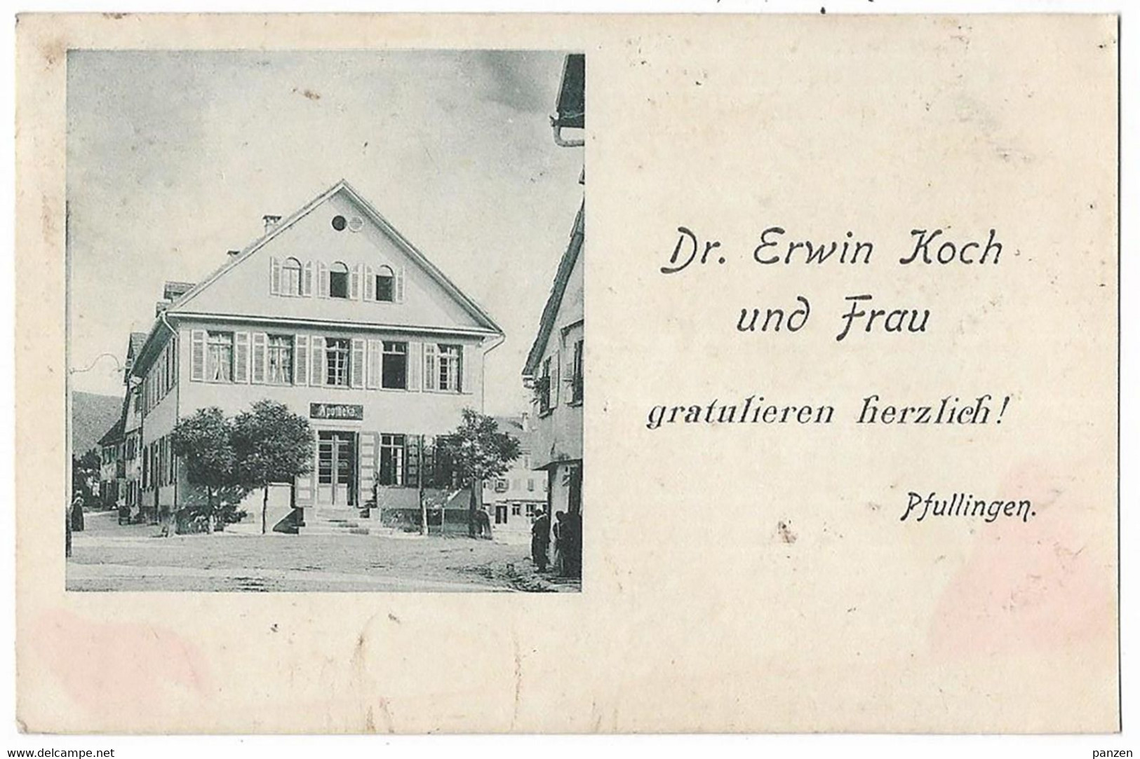 Germany Pfulingen 1898 Dr Erwin Koch Apotheke Pharmacy  Ge.22 - Pfullendorf