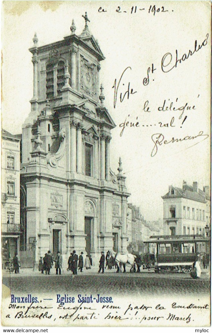 Bruxelles/St. Josse-ten-Noode. Eglise/Kerk. Tram Hippomobile. - St-Josse-ten-Noode - St-Joost-ten-Node