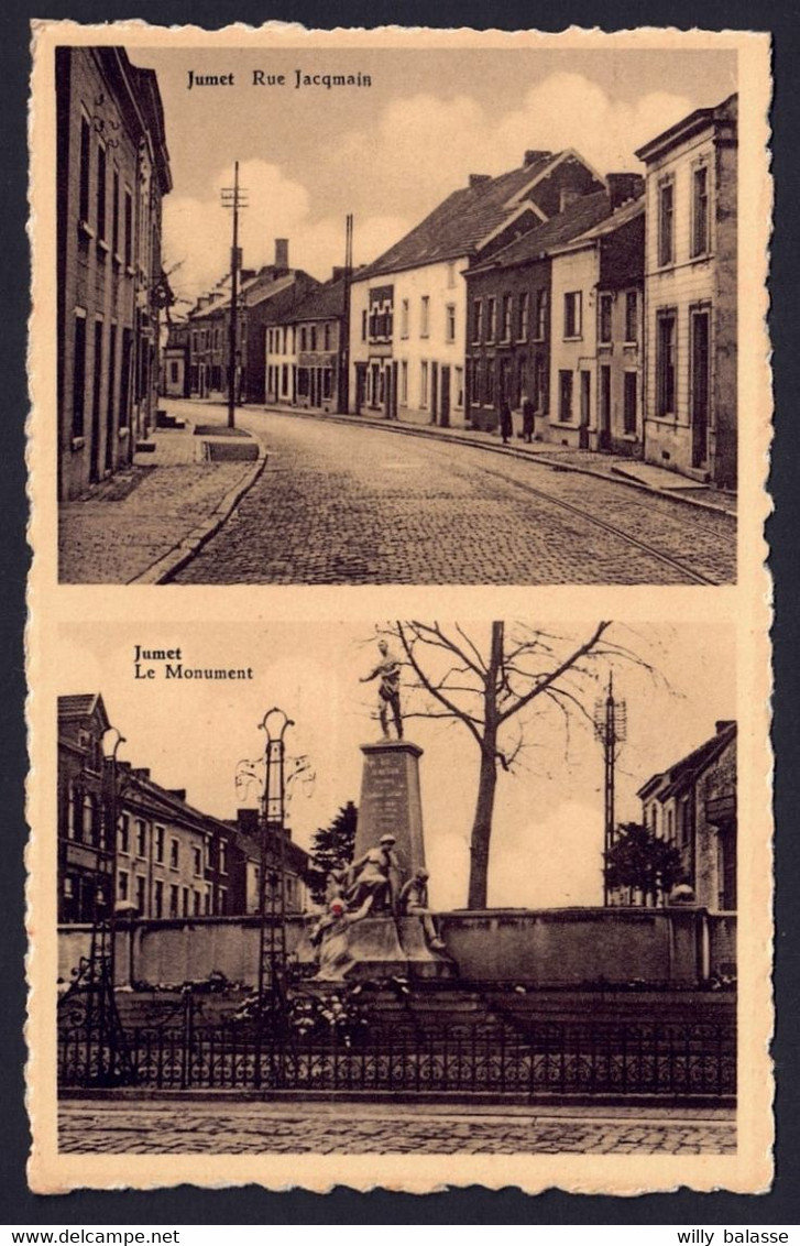 +++ CPA - JUMET - 2 Vues - Rue Jacqmain - Monument  // - Charleroi