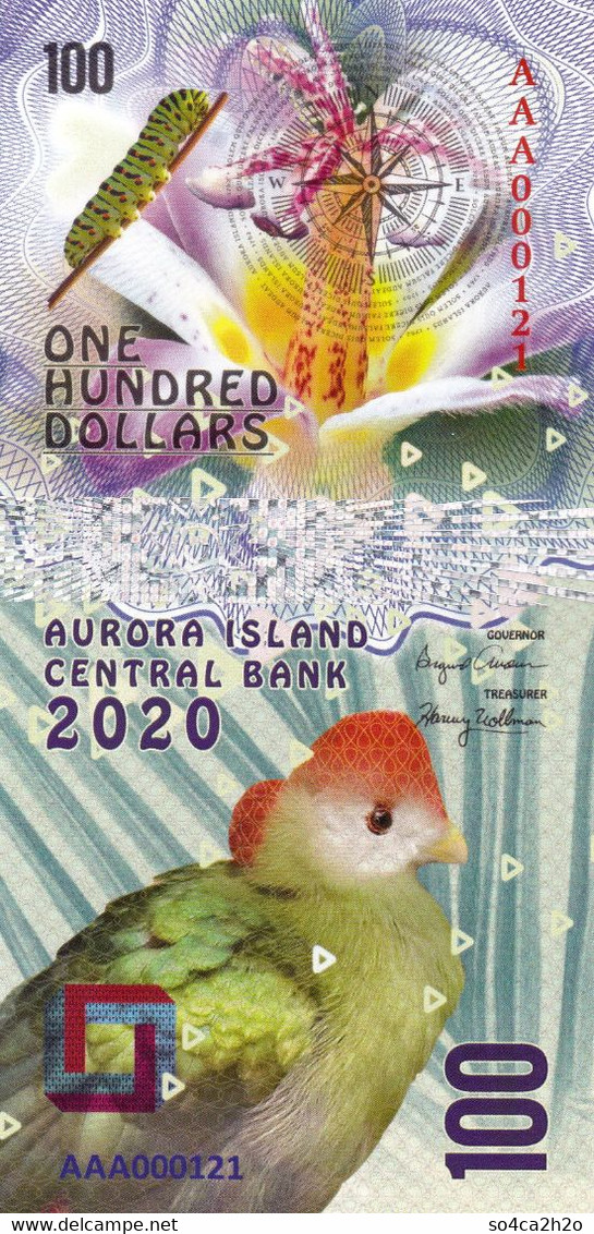 Aurora Islands 100 Dollars 2020 UNC  POLYMER  Emission Privée - Fictifs & Spécimens