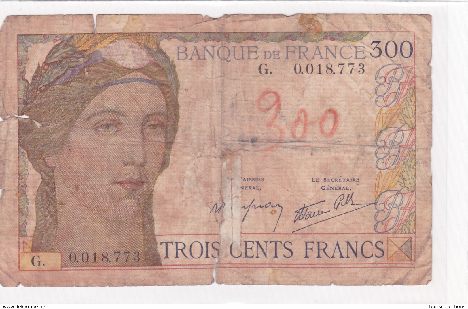 FRANCE Rare Billet De 300 Francs De 1938 N° Fayette : F 29 / 1 - 300 F 1938-1939