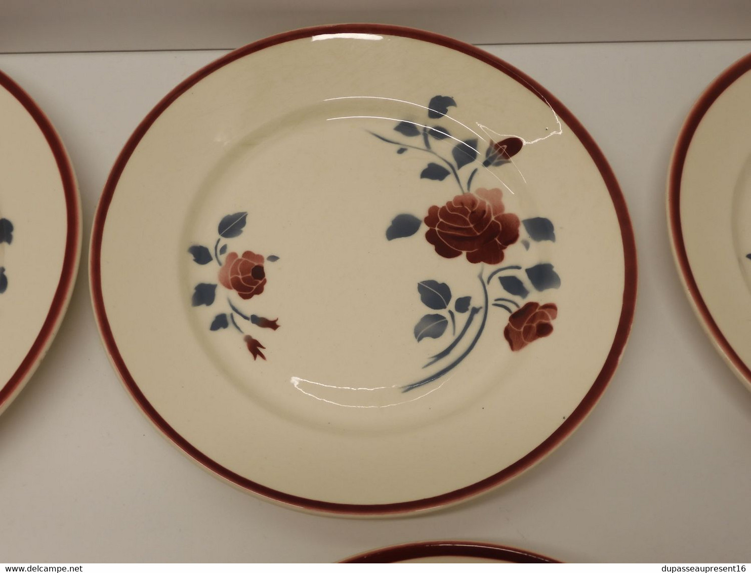 *8 ASSIETTES PLATES CERAMIQUE BADONVILLER LES ROSES COLLECTION ART de la TABLE  E