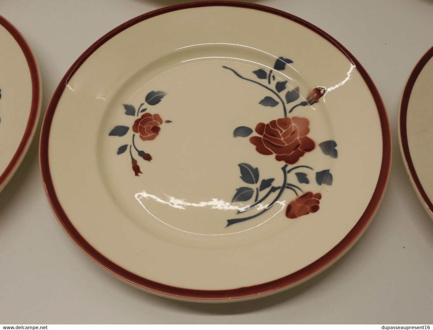 *8 ASSIETTES PLATES CERAMIQUE BADONVILLER LES ROSES COLLECTION ART de la TABLE  E