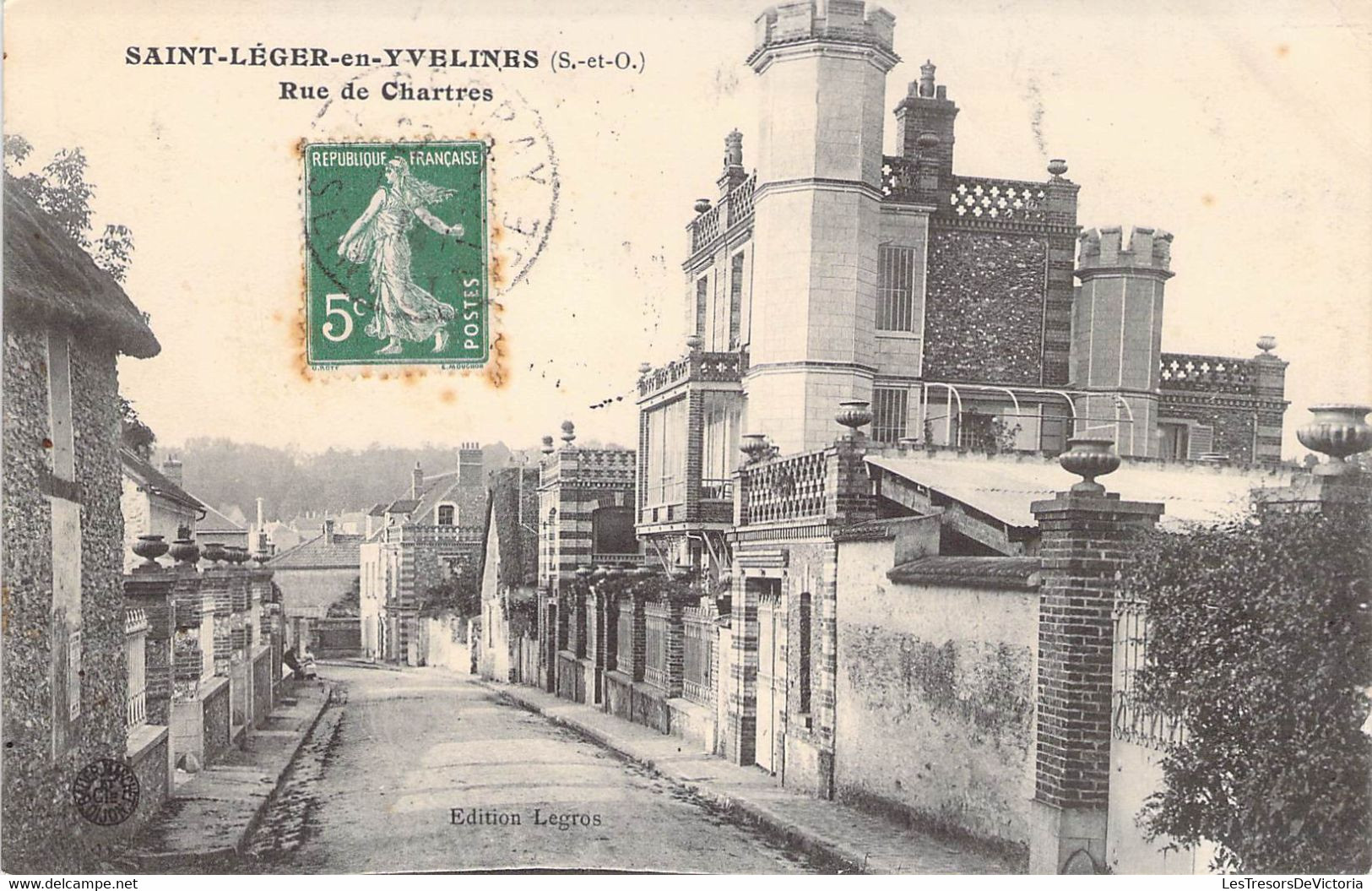 CPA France - Yvelines - Saint Léger En Yvelines - Rue De Chartres - Oblitérée Septembre 1916 Seine Et Oise - Legros Ed. - St. Leger En Yvelines