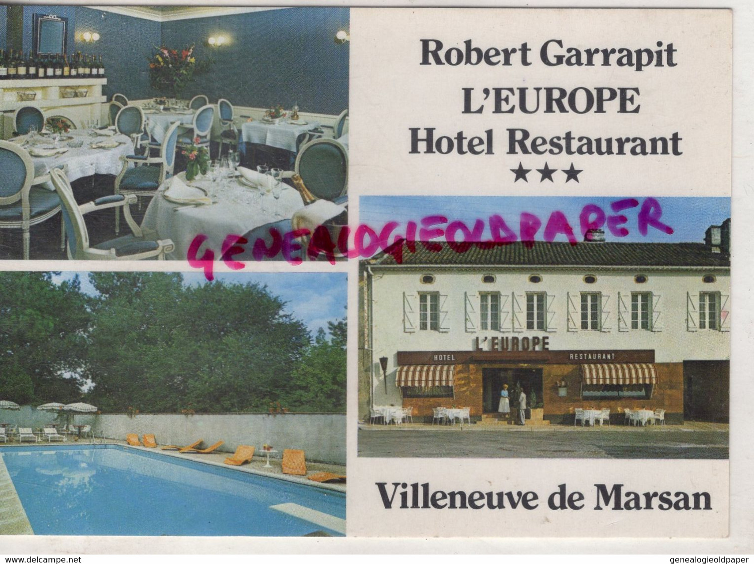 40- VILLENEUVE DE MARSAN- HOTEL RESTAURANT ROBERT GARRAPIT - L' EUROPE - Villeneuve De Marsan