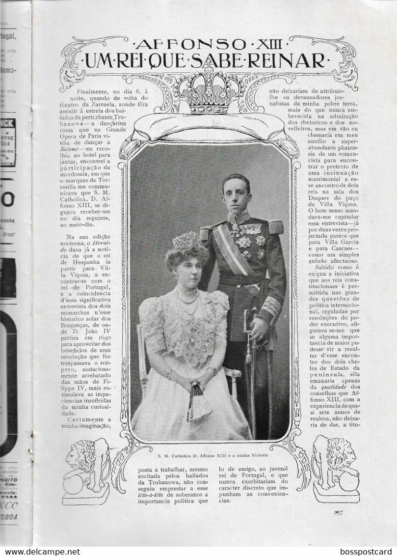 Lisboa - España - Rei Alfonso XIII - King - Monarquia - Italia - Opera - Ilustração Portuguesa Nº 158, 1909 - Portugal - Allgemeine Literatur