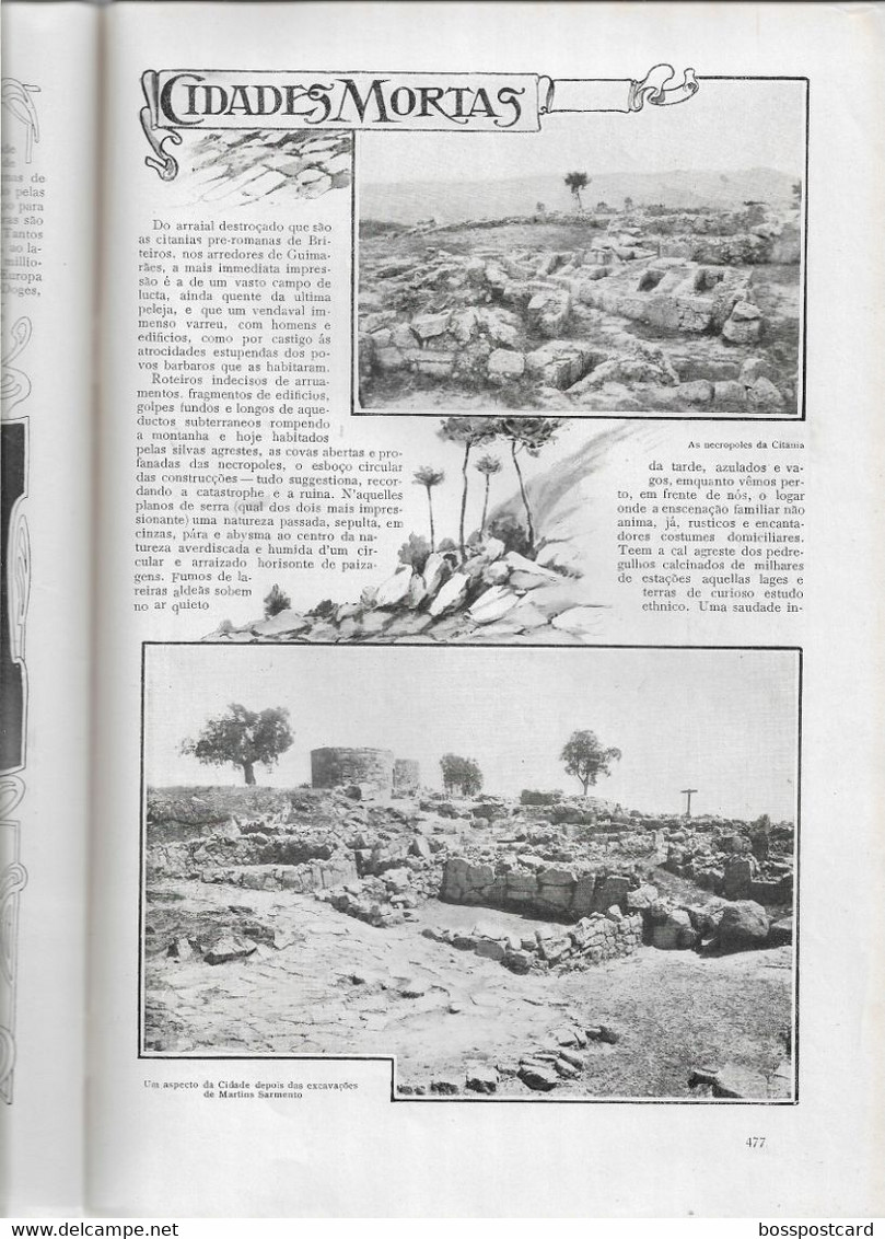 Barcelos Minho Carcavelos Cricket Guimarães Ruínas Romanas Militar Toros - Ilustração Portuguesa Nº 216, 1910 Portugal