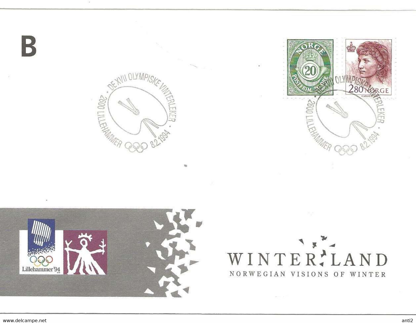 Norge Norway 1994 Olympic Games Lillehammer, Winterland, Norwegian Visions Of Winter - Lettres & Documents