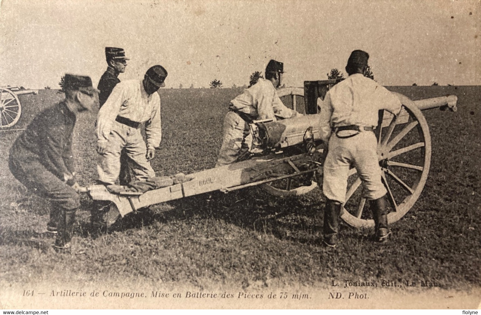 Militaria - Artillerie De Campagne - Mise En Batterie Des Pièces De 75 M/m - Armement Canon - Weltkrieg 1914-18