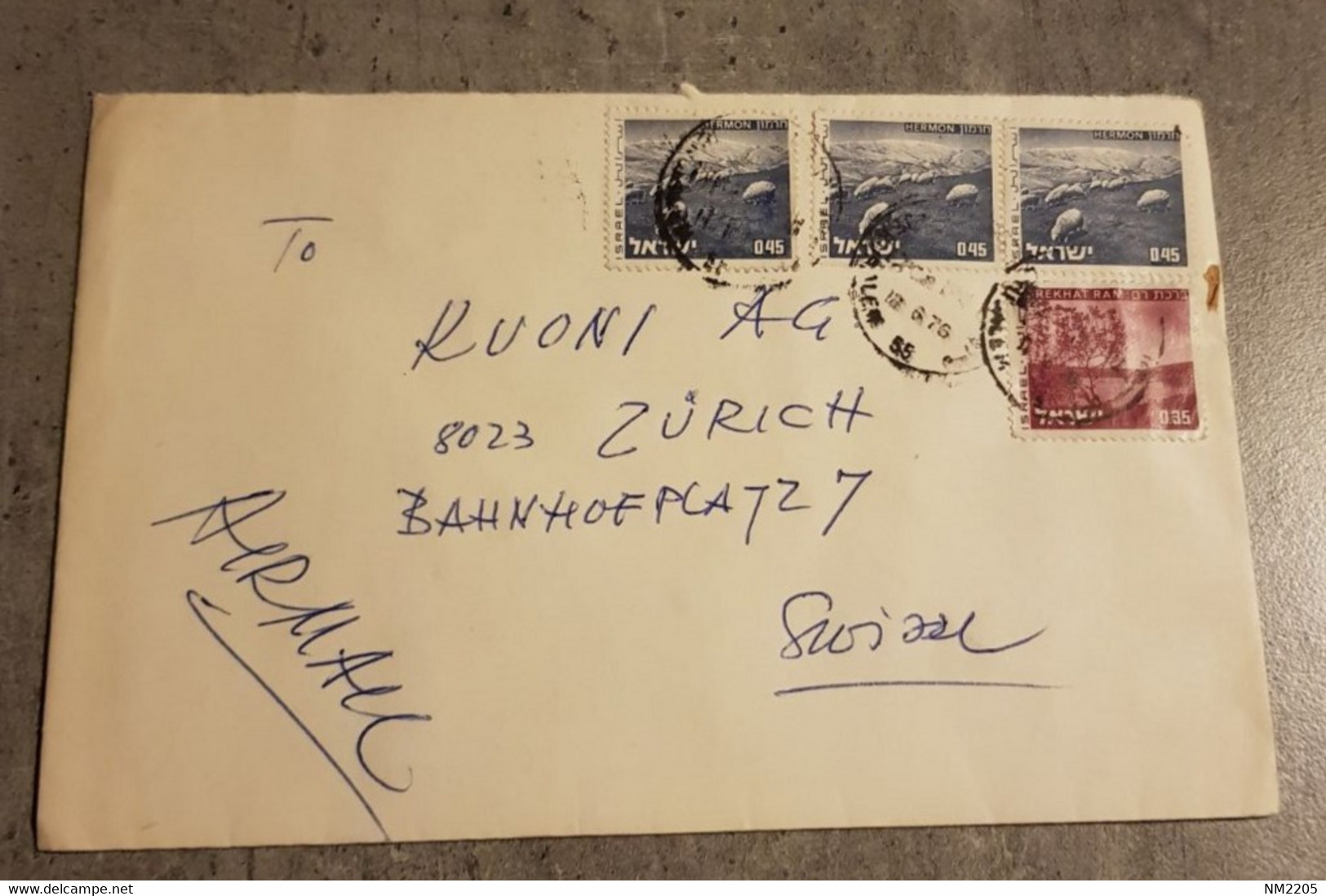 ISRAEL AIR MAIL ENVELOPPE LETTER COVER CIRCULED SEND TO SUISSE - Poste Aérienne